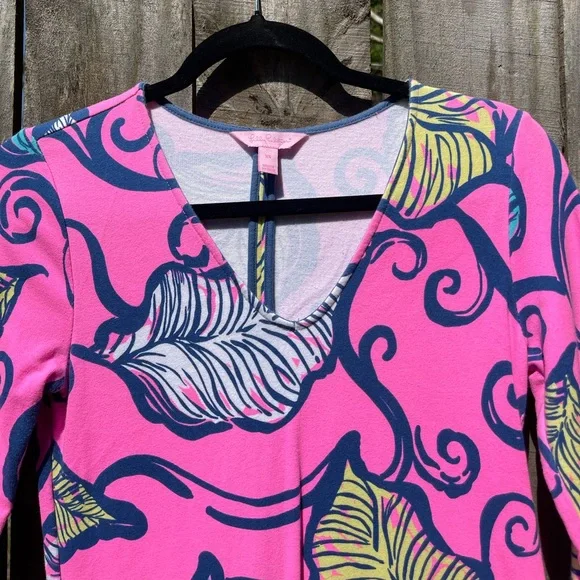 Lilly Pulitzer Pink Leaf-Print Midi Dress - Picture 2 of 11